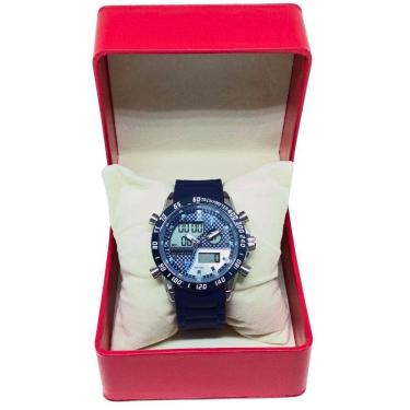 Imagem de Relógio Masculino Tuguir Anadigi 2308 Prata E Azul