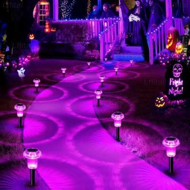 Imagem de Solar Lights Offital Halloween, pacote com 8, Hot Pink Pathway - Lffit