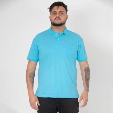 Imagem de Camisa Gola Polo Com Bolso Masculina Tecido Premium - MULTI MARCA, Azu