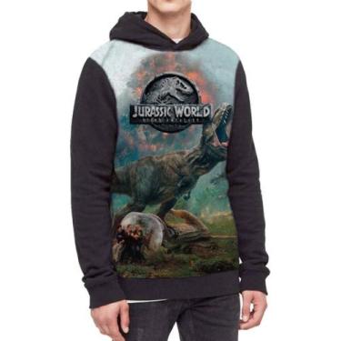 Imagem de Moletom Com Capuz Jurassic World Ref:454 - smoke, Preto, GG