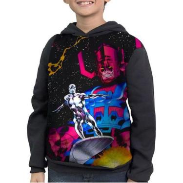 Imagem de Casaco Moletom Infantil Surfista Prateado E Galactus - smoke, Preto, 6