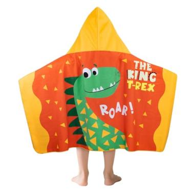 Imagem de Toalha de banho de praia infantil com capuz para meninos meninas (3-12 anos) macia e absorvente com capuz toalha de banho para piscina desenho animado bonito 100% algodão com capuz toalhas poncho