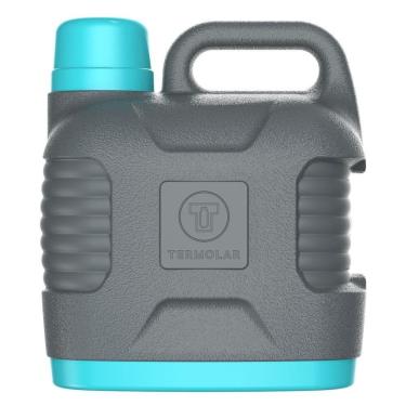 Imagem de Botijão Térmico 5 Litros, Termolar Super Termo, Cinza e Verde Litoral