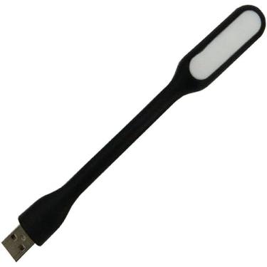 Imagem de Mini Lanterna LED Portátil USB para Notebook, Computador e Leitura. Luminária Flexível para Trabalhos Noturnos ou Luz de Emergência. (Preta)
