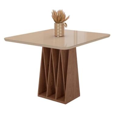 Imagem de Mesa de Jantar Orquestra 4 Lugares com Tampo de Vidro - Móveis Bechara