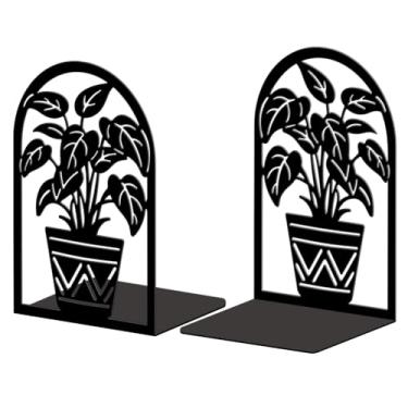 Imagem de Peacoblue Suportes de livros de metal para prateleiras, tampas de livros de estudo resistentes decorativas modernas para escritório, mesa, prateleira, sala 13,5 x 11 x 20 cm de ferro fundido simples