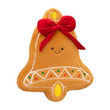 Imagem de MotiveTech Almofada de pelúcia criativa e macia para decoração de Natal, bicho de pelúcia adorável para cama, feriado, sala de estar festiva, Sinos de Natal
