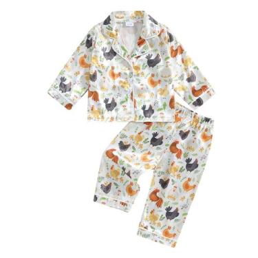 Imagem de Pijamas Fsadfeas Kids Girls, manga curta e longa, roupa de dormir de s