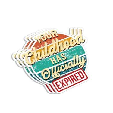 Imagem de (3 peças) Adesivo Your Childhood Has Oficialmente Expired, Citações sarcásticas, engraçadas, decalque de vinil bem-humorado para Tumbler, laptop, Kindle, garrafas de água, livros, telefone, - Tamanho