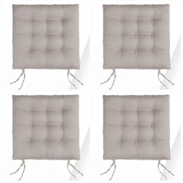 Imagem de 4 Almofadas Futons - Assento de cadeira 40x40(Cinza Prata)