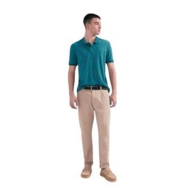 Imagem de Camiseta Polo Hering Básica Masculina Em Malha Texturizada Verde-Masculino