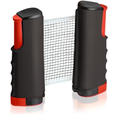 Imagem de Rede retrátil de pingue-pongue – rede de tênis de mesa de 182 cm com braçadeiras, rede de pingue-pongue portátil para qualquer mesa e rede de substituição de equipamento de pingue-pongue de fácil