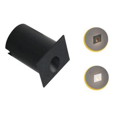 Imagem de Kit 6 Balizador Led Embutir Parede Escada 2w Bco Quente - Opus, Preto