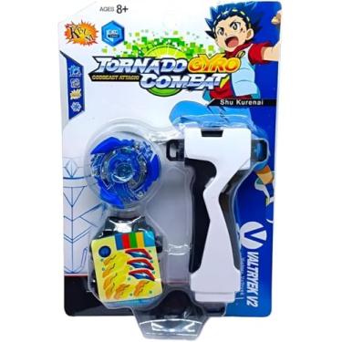 Imagem de Kit Pião Metalizado com Lançador – Brinquedo Infantil de Alta Performance, Piões Giratórios para Batalhas e Coleção, Diversão para Crianças a partir de 3 Anos