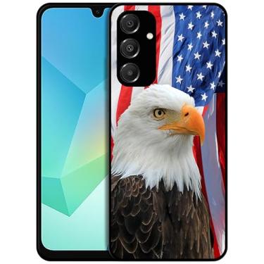 Imagem de SM CASES Capa protetora à prova de choque para Samsung Galaxy A16 4G, Galaxy A16 5G - Bandeira dos EUA com design impresso em 2D para Samsung Galaxy A16 4G / A16 5G Preto