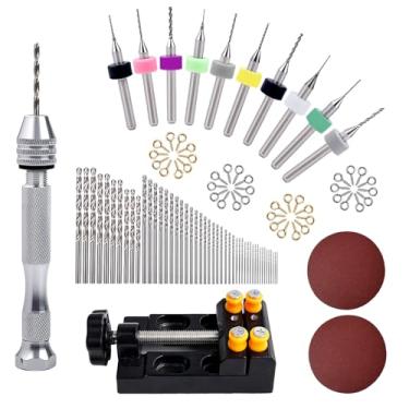 Imagem de Tekrill Conjunto de brocas manuais de torno de precisão com 112 peças de metal manual para artesanato com brocas micro torcidas para joias, madeira, trabalho manual DIY, fabricação de modelos TS/SDZKQ