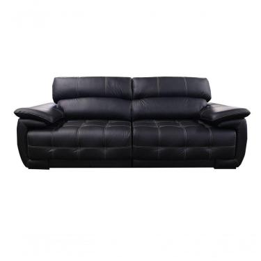 Imagem de Sofá Retrátil E Reclinável De Couro Filipinas 2,60 M Preto Pigmentado - Mempra Design