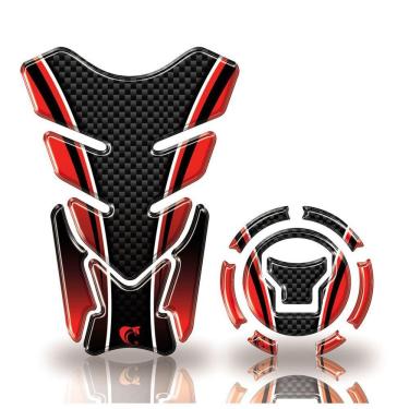 Imagem de Adesivo Protetor Tanque E Bocal Honda Acima 2018 Carbono Vermelho