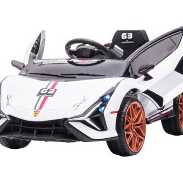 Imagem de Carrinho Elétrico Infantil Esportivo, Design Moderno, Branco, com Controle Remoto, Estrutura Resistente, para Crianças Acima de 3 Anos