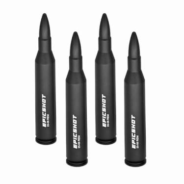 Imagem de Epicshot Premium Training Metal Snap Caps Black Dry Fire Training Falso Rounds Practice Safe Loading Firing (25-06 Rem 4pk)