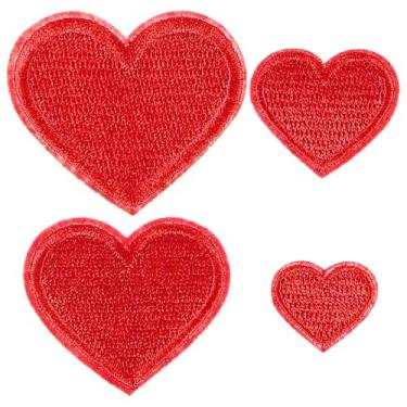 Imagem de XLIUAX 40 remendos de coração com ferro de passar, remendos de coração de ferro no coração, mini remendo bordado costurado para roupas, jaquetas, mochilas, jeans, chapéus, aplique de quatro tamanhos