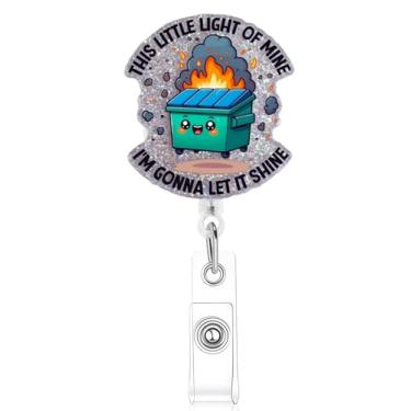 Imagem de This Little Light of Mine I'm Gonna Let It Shine Carretel de crachá engraçado, suporte de crachá com clipe jacaré retrátil, presentes para estudantes de enfermagem RN LPN CNA MA trabalhador médico