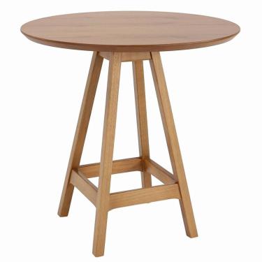 Imagem de Mesa Bistrô Redonda Amores Nacional Móveis 80cm (larg) Base E Tampo Em Madeira Cor Amêndoa