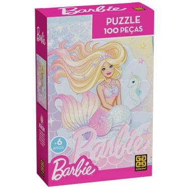 Imagem de Quebra-Cabeça Barbie Sereia Brilhante 100 Peças - Grow