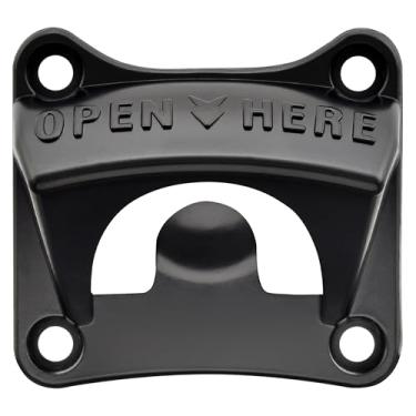 Imagem de Luwanburg Abridor de tampa de garrafa de cerveja preto montado na parede parafuso quadrado no refrigerador de poste