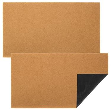Imagem de AIHSUMC Pacote com 2 capachos lisos de coco, tapete de porta frontal de fibra de coco DIY a granel 76 x 43 cm tapetes de porta em branco para artesanato, tapete de porta para pintura DIY, tapetes para