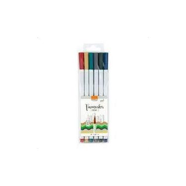 Imagem de Canetinha Hidrográfica Fine Marker Vintage BRW - 1.0mm - Blister com 6