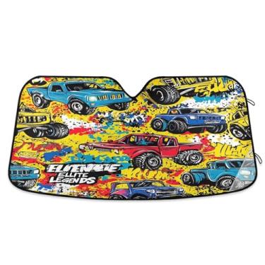 Imagem de CEBUGI Para-brisa para-sol para janela dianteira do carro, para-sol, viseira dobrável para caminhão, SUV, mantenha seu veículo fresco Monster Trucks