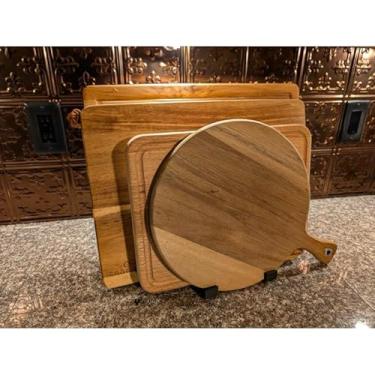 Imagem de Suporte para 4 Tábua de Cortes Organizador Compacto de Cozinha Ideal para Tábuas de Carne Legumes e Frutas (Branco)