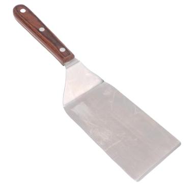 Imagem de AUNMAS Espátula de Cozinha de Aço Inoxidável, Alça de Madeira Ergonômica, Virador Com Fenda Antiderrapante, 11 Tamanhos para Fritar Ovos de Churrasco e Peixes