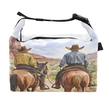 Imagem de STAYTOP Lancheira North American Desert Cowboy com fivela de alça, lancheira isolada para meninos e meninas, lancheira térmica para trabalho escolar