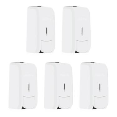 Imagem de Kit Conjunto 5 Dispenser para Sabonete Líquido ou Álcool Gel 800ml Branco - Sem Reservatório
