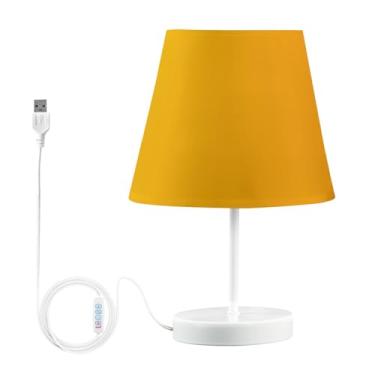 Imagem de Joisal Mini luminária de mesa laranja gradiente com porta USB para mesa de cabeceira, luminária de destaque