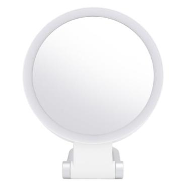 Imagem de Dioche Espelho de Maquiagem de Viagem Com Luz Branca Suporte ângulo Ajustável Espelho de Ampliação Dupla Face de Vaidade para Viagens Em Casa (10X)