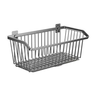 Imagem de Cesta Organizadora Suspensa de Cozinha em Aço Inox – Organizador Multiuso para Frutas e Legumes