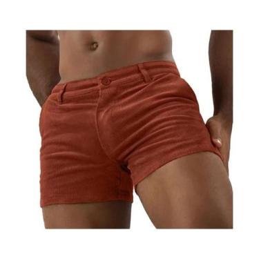 Imagem de Bermuda Masculina Vintage De Veludo Cotelê Para O Verão, Estilo Retrô 