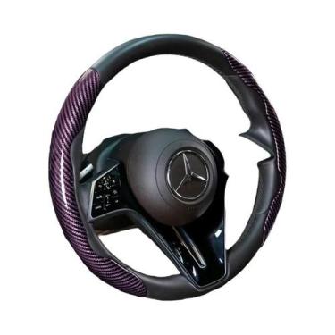 Imagem de Capa De Volante De Carro Universal Em Fibra De Carbono Laser Antiderra