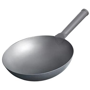 Imagem de Conjuntos de utensílios de cozinha material superior panela de fundo redondo adequado para fogão a gás cozinha panelas wok fogão a gás casa wok (cor: D, tamanho: 30 cm)