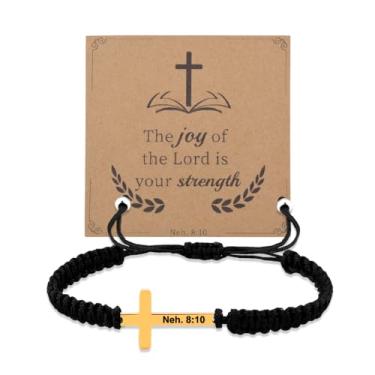 Imagem de YangQian Pulseira de Deus da Oração do Senhor para homens e mulheres, presente católico religioso cristão para ele, presente de batismo de comunhão, Small, Zinco, Sem Pedra Preciosa