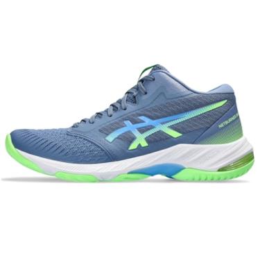 Imagem de ASICS Tênis de vôlei masculino Netburner Ballistic FlyteFoam, cano médio, 42, azul brim, paisagem aquática