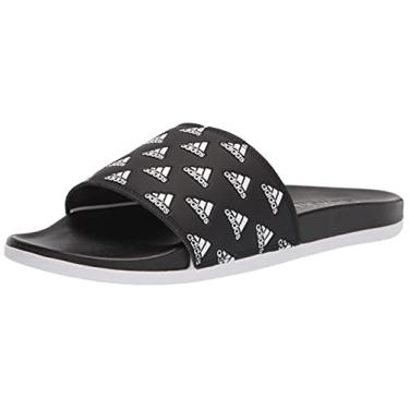 Imagem de adidas Sandália unissex Adilette Comfort Slide para adultos, Núcleo preto/branco/branco, 14 Women/13 Men