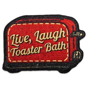 Imagem de Patch de bordado Live Laugh Toaster Bath – Remendos bordados meme engraçados, remendo de moral tático militar com fecho de , adesivos fofos para mochilas, jeans, jaquetas, coletes, chapéus e mais