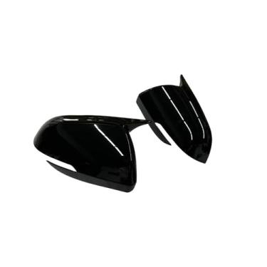 Imagem de Capa de espelho retrovisor de porta lateral do carro com asa de cobertura adicional para Kia para Seltos Kx3 2019 2020 2021 2022 20023 2024 Tampas de espelho asa (preto brilhante)