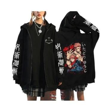 Imagem de Moletom Unissex Com Capuz E Zíper Estampado De Ryomen Sukuna De Jujuts