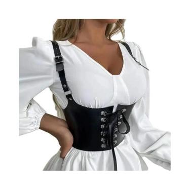 Imagem de Cinto De Couro Punk Feminino, Acessórios De Moda Gótica De Cintura a O