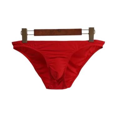 Imagem de Cuecas Masculinas Sexy Transparentes Com Bolso Para Realce, Cor Sólida